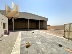 For annual rent: a plot of land in Al Sajaa, Sharjah. Excellent opportunity. Area: 10,000 sq ft. Ele