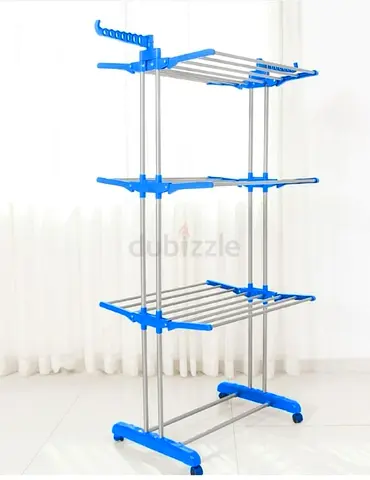 Adjustable 3-Tier Folding Clothes Drying Rack with Wheels