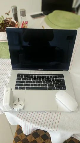 MacBook Pro 15-inch (Silver) with Magic Mouse and Charger