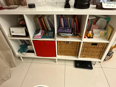 White 8-Cubby Storage Shelf / Bookcase - Good Condition
