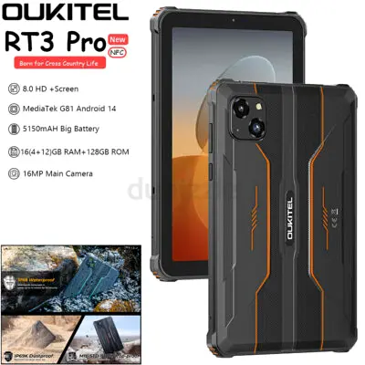 OUKITEL RT3 Pro 8 Rugged Tablet - Android 14, 5150mAh, 128GB