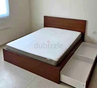Malam queen size bed 160/200cm bed with 2 storage drawers underneath and Ikea mattress