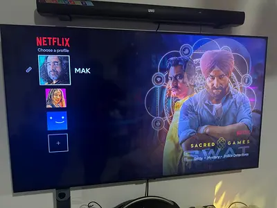 55-inch LED Smart TV (wall-mounted) - working condition