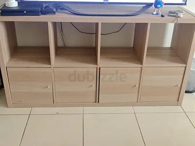 Ikea TV cabinet with 4 box Modern Wooden Storage Shelving Unit with 4 Cabinets