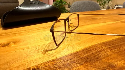 Minimalist brown prescription glasses with case