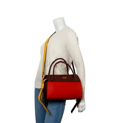 Authentic Prada City Calf Ribbon Bag – Tri-Color Leather