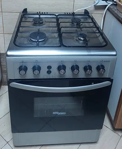 4-Burner Gas Cooker with Oven - Stainless Steel