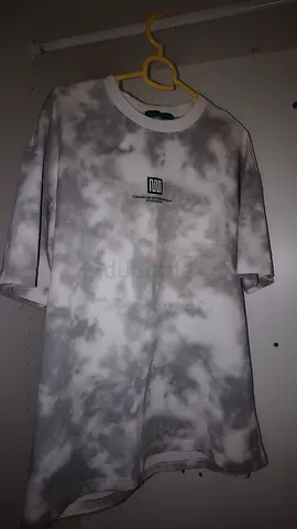 Grey tie-dye oversized T-shirt with small chest logo - Unisex
