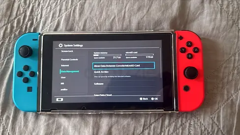 Nintendo Switch with super smash bros and extra 120gb storage card