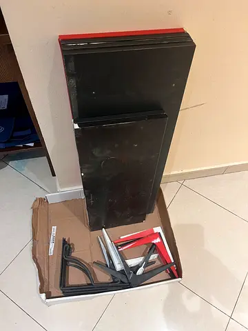 Wall shelves with brackets