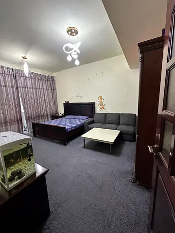 Fully furnished spacious hall with attached bath in Shabiya 10 for an executive single Bachelor