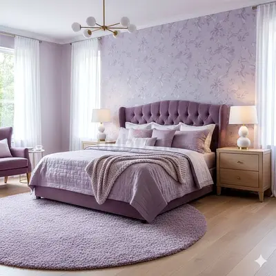 Lavender Tufted queen Bed