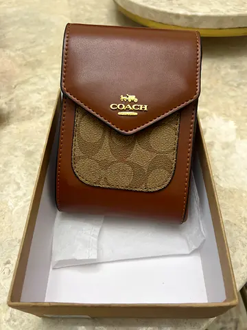 Coach Signature Canvas and Leather Wallet with Box