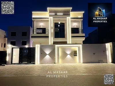 Luxury villa for sale in Al Helio 2, Ajman. Modern and elegant design with super deluxe finishes. P