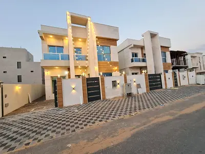 🏡 فيلا طابقين للإيجار في الزاهية، عجمان | 5 غرف نوم ماستر مع خزانات + مجلس بحمام + صالة بحمام + غرفة خادمة + مطبخ كبير | موقف مظلل لـ3 سيارات | 120,0