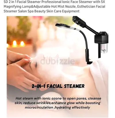 2 in 1 Professional Facial Steamer with Magnifying Lamp