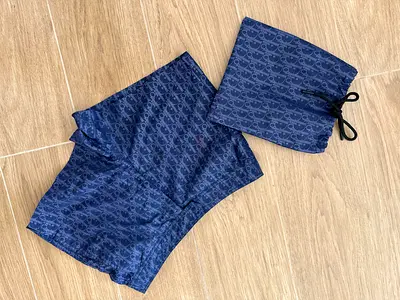 Dior oblique swim shorts in technical fabric with matching waterproof pouch size S