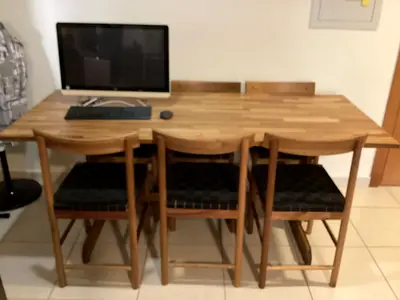 Dining table with 6 chairs (sold as a set)