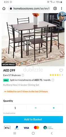 Kulltorp Novi 4-Seater Dining Set - Metal Frame, Dark Wood Finish