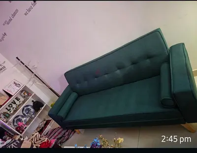 Dark Teal 2-Seater Sofa in Good Condition