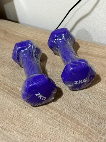 Pair of 2kg Purple Vinyl Dumbbells