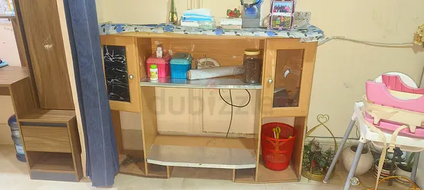 Wooden TV stand / dresser with storage - good used condition