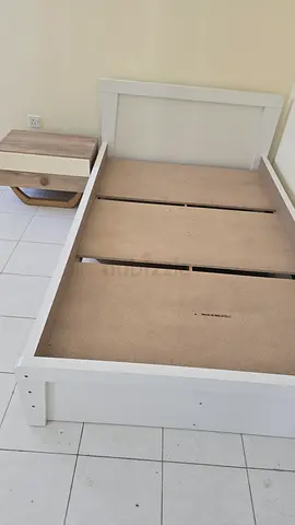 Single bed frame with side table from home center