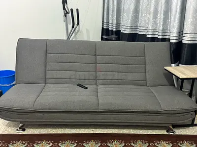 Pan Home Grey Convertible Sofa Bed - Compact 3-Seater