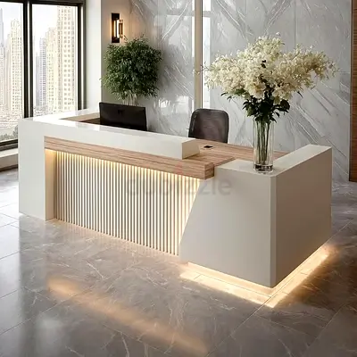 Modern Workspace Reception Desk Design Dubai