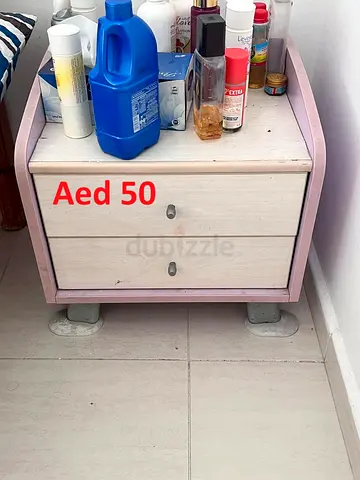Wooden Nightstand with Two Drawers