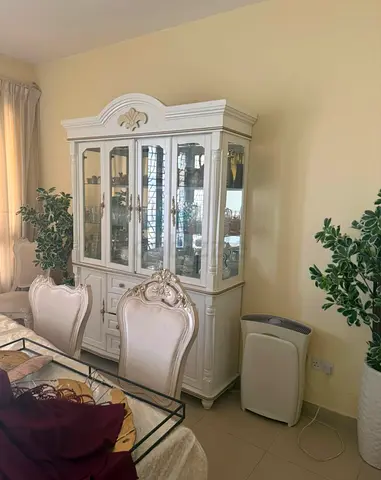 Classic White Display Cabinet with Glass Doors