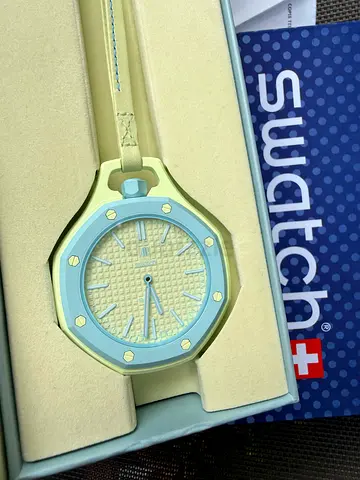 Watch Swatch x Audemars Piguet collaboration blue yacht pocket watch