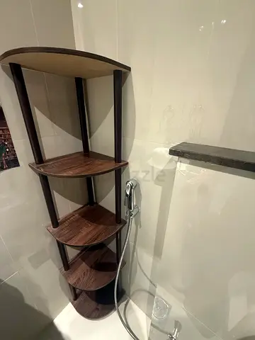 Brown tiered shelf