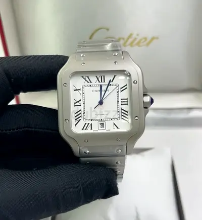 Cartier Santos Stainless Steel Automatic Super Master Copy Watch - Classic Roman Dial