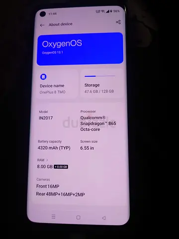 OnePlus 8 (IN2017) — 128GB, 8GB RAM, OxygenOS 13.1 — Good Condition