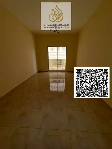 One bedroom and living room for rent in Al Hamidiya, Ajman. Two bathrooms and a hallway. Close to the university, court, and traffic department. Excel