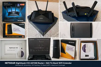 NETGEAR Nighthawk X10 AD7200 Router + X6S Tri-Band WiFi Extender