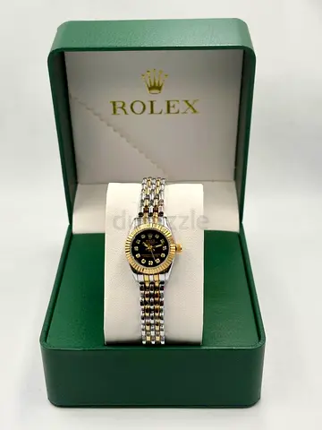 Rolex ladies two-tone wristwatch with diamond markers (in box)