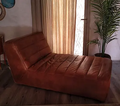 Marina Home Shabby Sectional Chaise Longue – Premium Top-Grain Leather