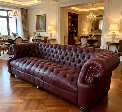 Sofa Chesterfield Leather 3 Seater