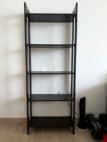 Tall Black Open Bookcase / Shelving Unit - 5 Shelves