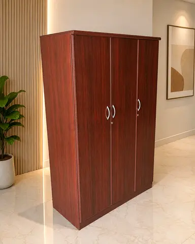 Classic 3 Door Wooden Wardrobe with Locking System
