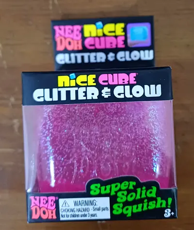 Needoh Nice Cube Glitter  Glow Squishy Toy (Pink) - New