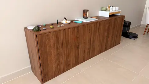 3 pieces cabinet walnut brown EKET