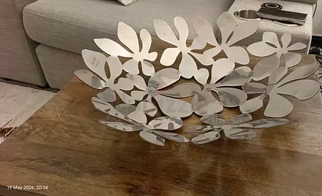 Modern Decorative Silver Flower Bowl