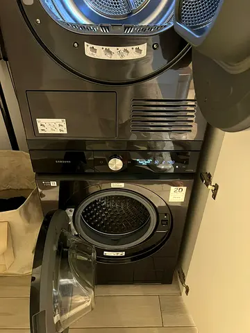 Samsung Stackable Washer and Dryer Set - Dark Grey, Good Condition