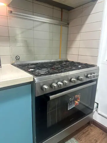 Stainless Steel 5-Burner Gas Range with Oven - Good Working Condition