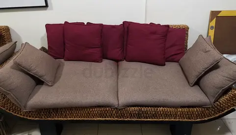 3 Seater Sofa + 1 Seater Sofa (x2) + Coffee Table for Sale
