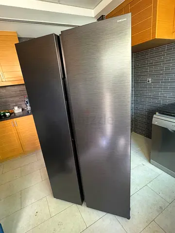 Samsung Side-by-Side Refrigerator - Dark Stainless, Good Condition
