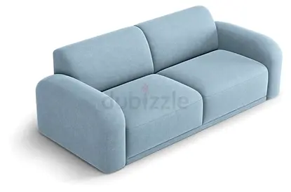 Comfortable 3 Seater Light Blue Sofa